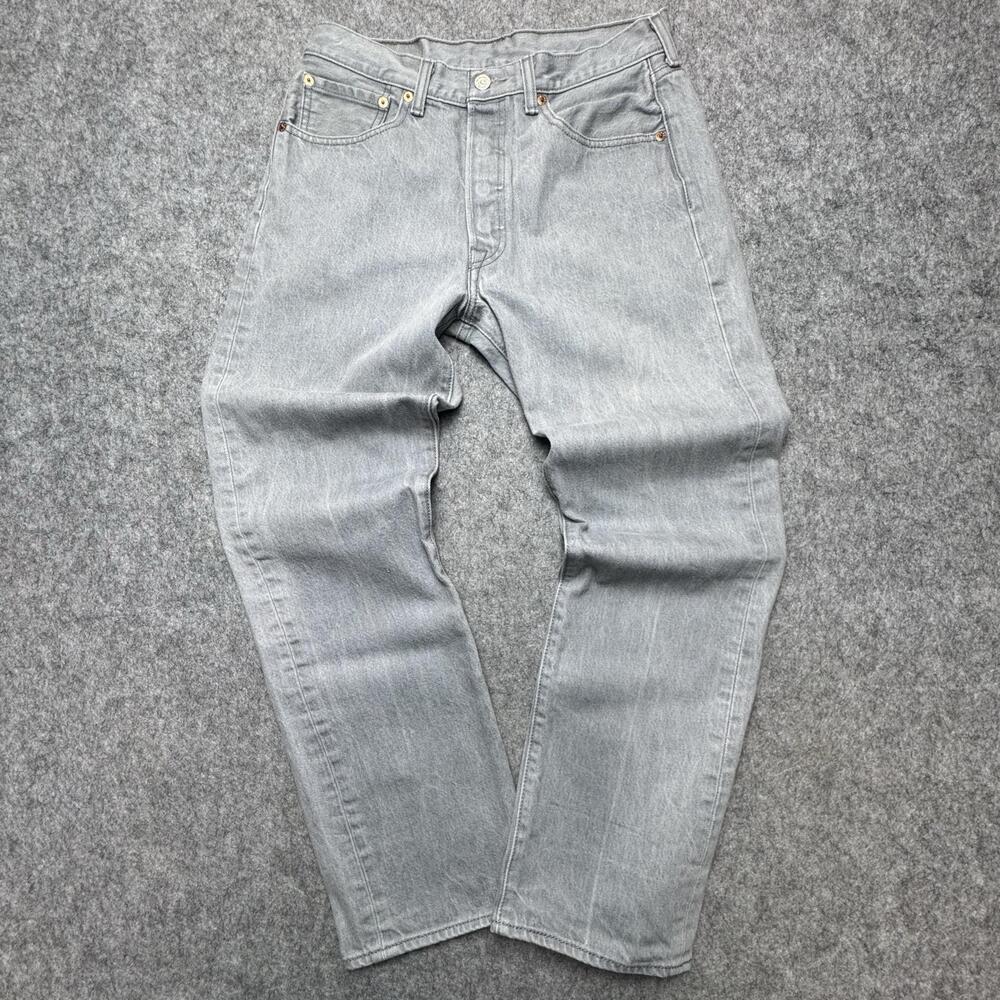 Levi's 501 Jeans Mens 32x29 Gray Straight Leg Button Fly Denim Casual Pants